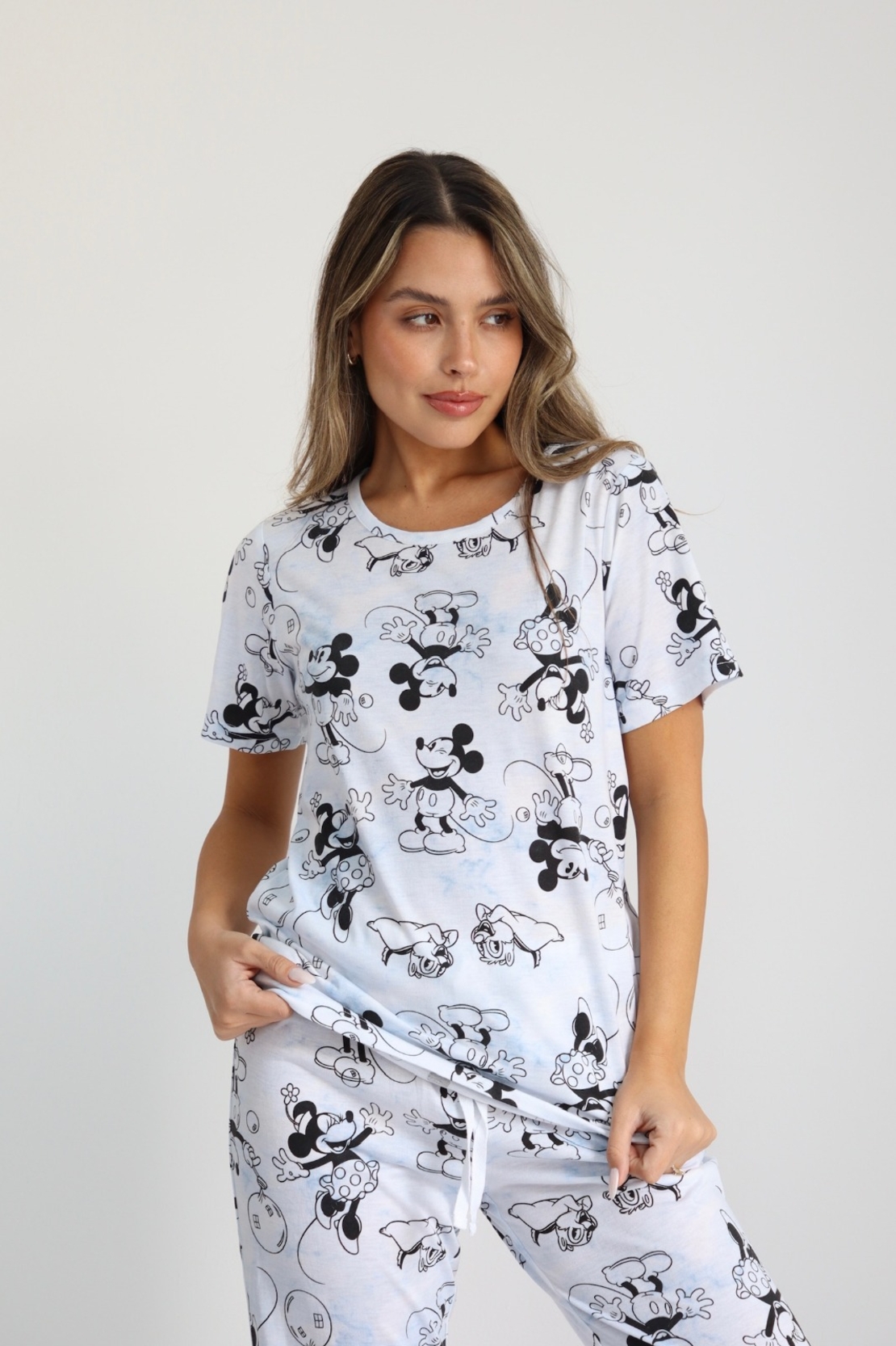 פיג'מה DELTA מכנס 7/8 קיץ S-XL נשים מיקי מאוס תכלת