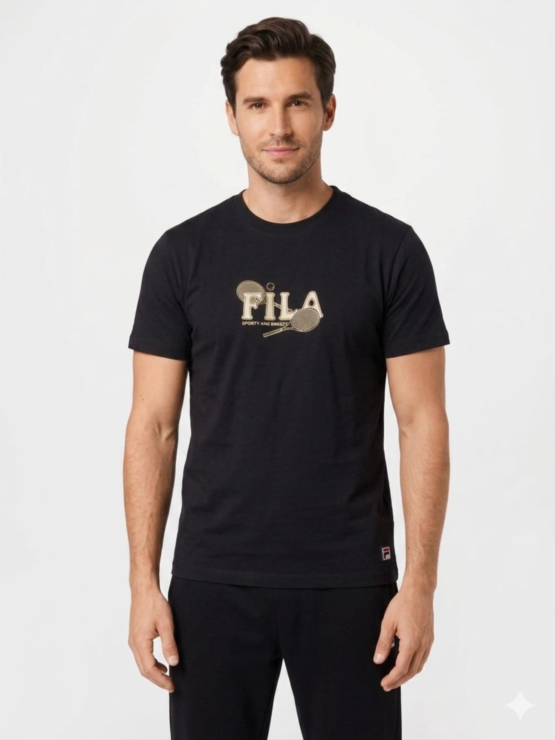 חולצה טריקו FILA מדוגמת S-XXL גבר (שחור/שמנת/כחול/מנטה)