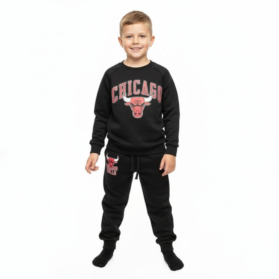 חליפה פוטר NBA מדוגמת 4-10 בנים (שחור)