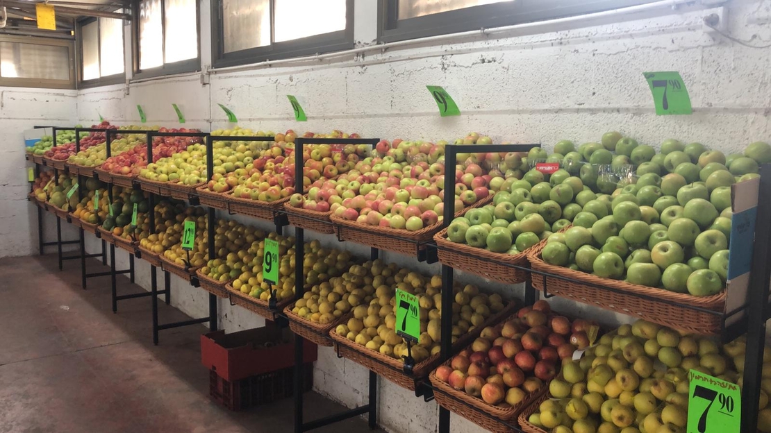 בסטה לפירות וירקות בשילוב סלסלות במגוון מידות