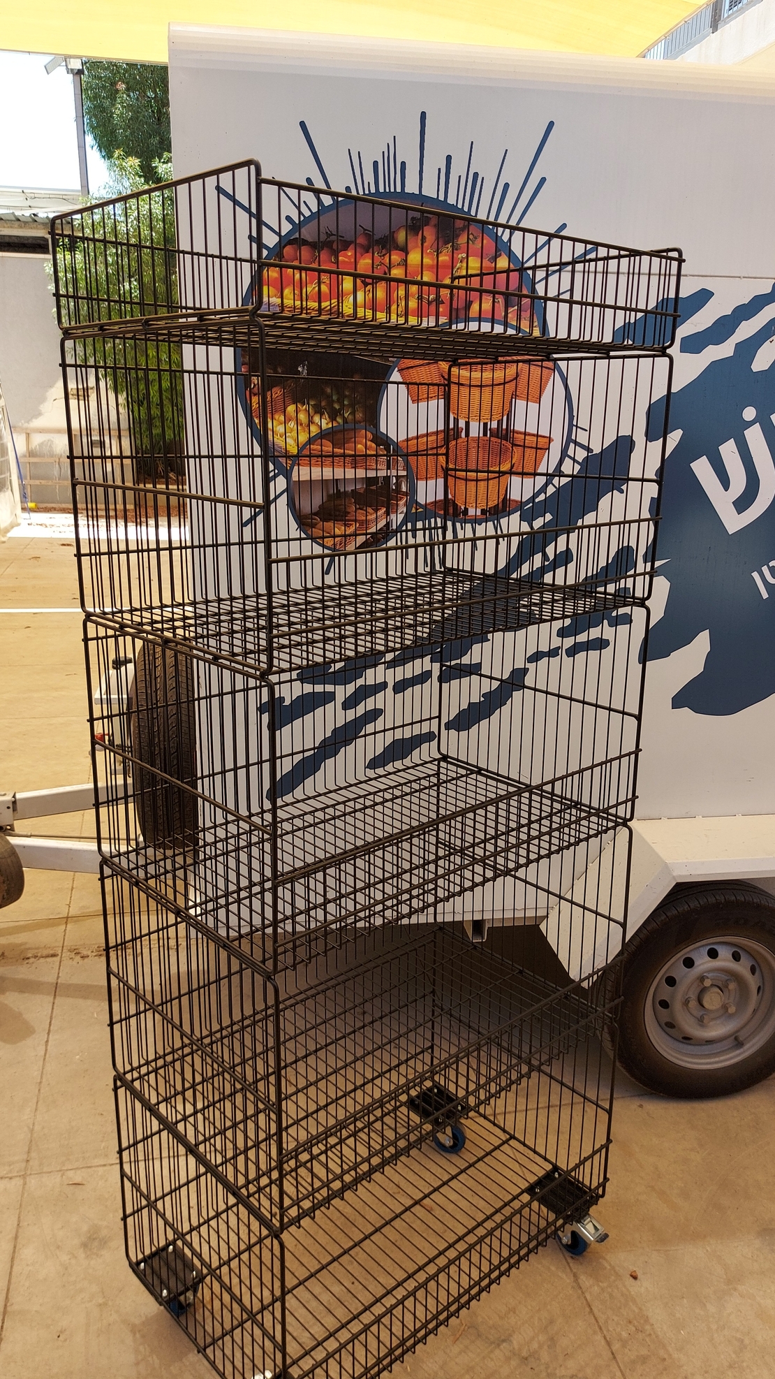 מדפי רשת על גלגלים
