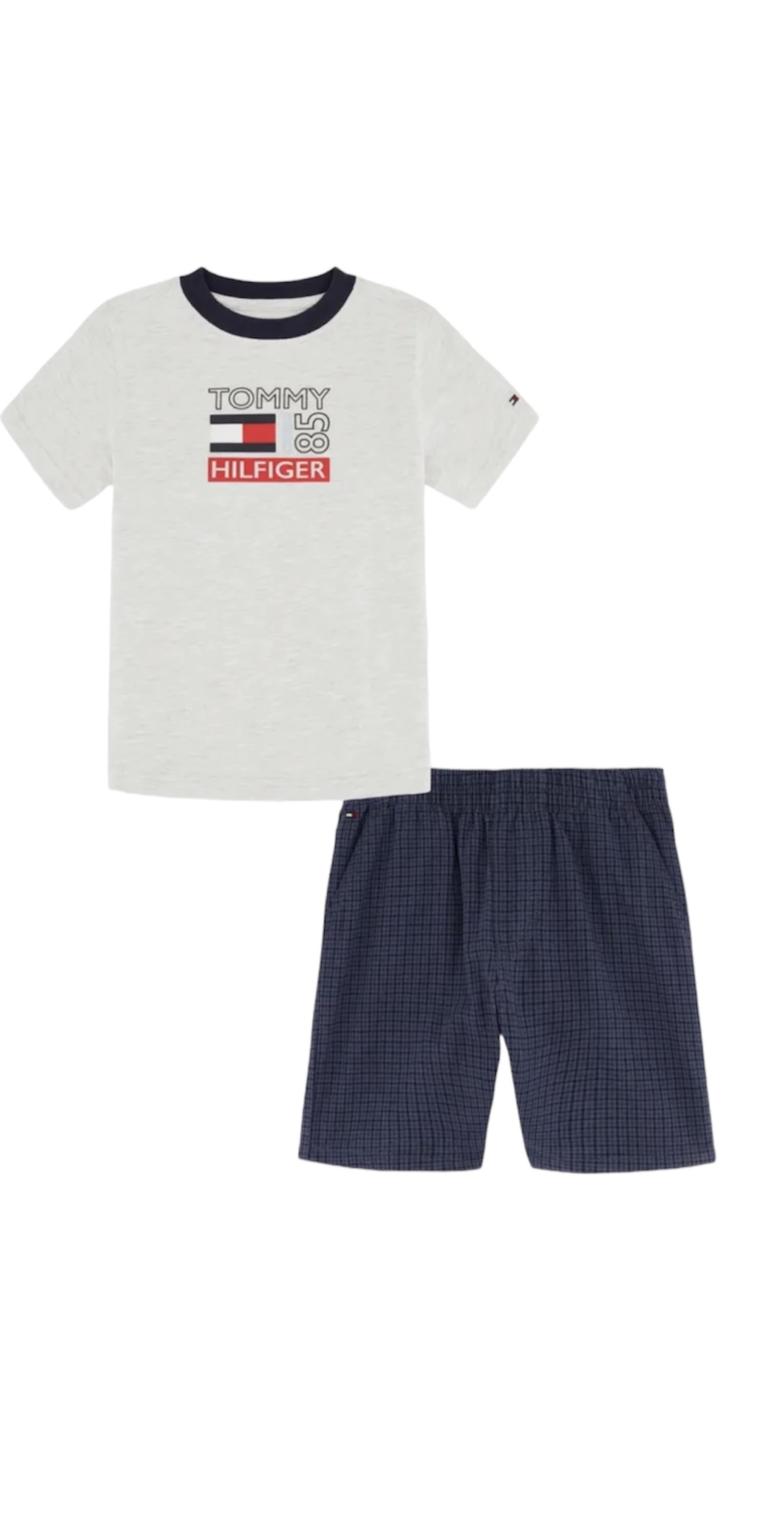 חליפת מכנס Tommy Hilfiger בייבי לבן משבצות