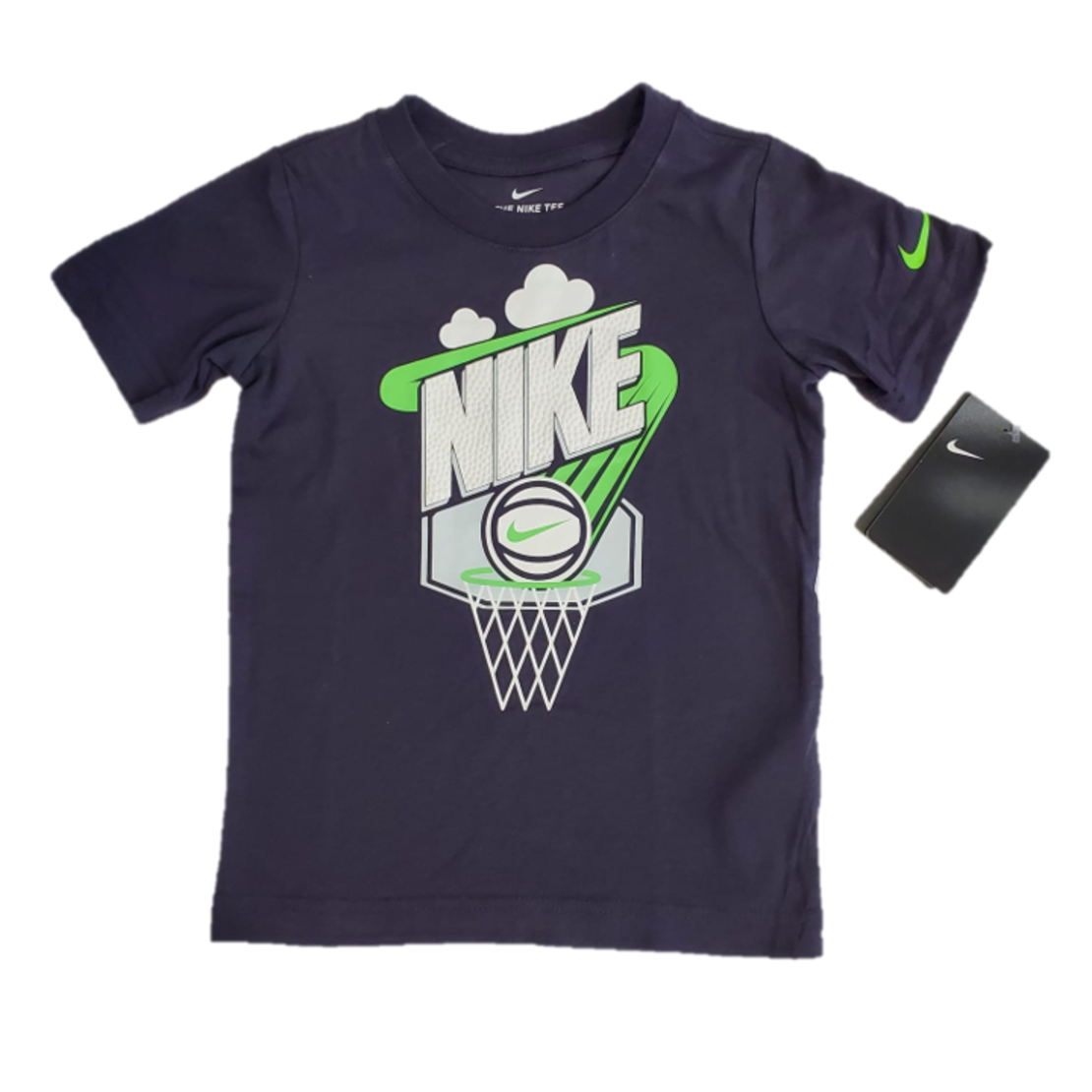 חולצת nike אפור עכבר לוגו nike במרכז כדורסל לבן מובלט