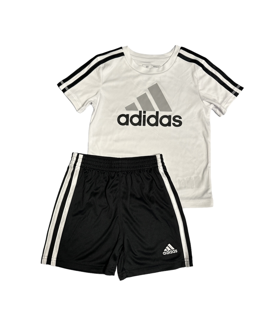 חליפת מכנס ADIDAS לבנה לוגו במרכז מכנס שחור