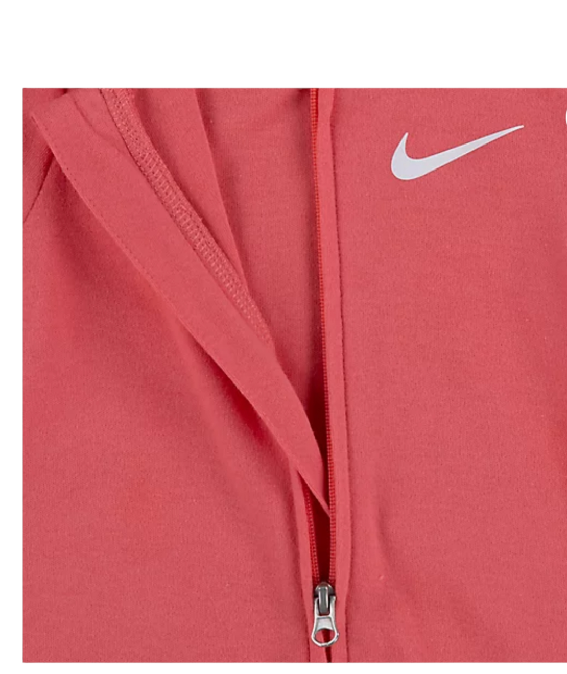 אוברול Nike בייבי אדום אפרסק ספורטיבי וי לבן בחזה ובכפות הרגליים