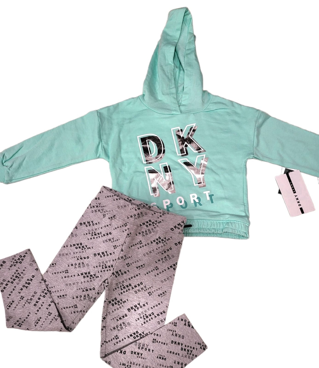 חליפת מכנס DKNY קפוצ'ון טורקיז אפור