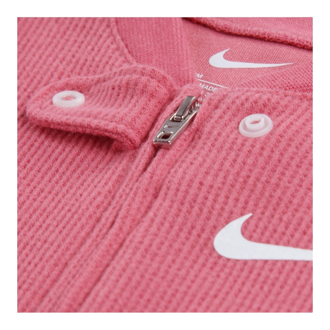 אוברול NIKE ורוד אפרסק לוגו בחזה בד סריג וופל
