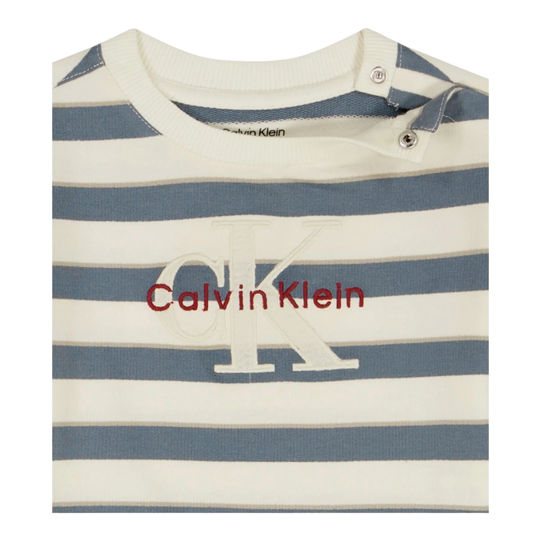 אוברול CALVIN KLEIN שמנת פסים קצר