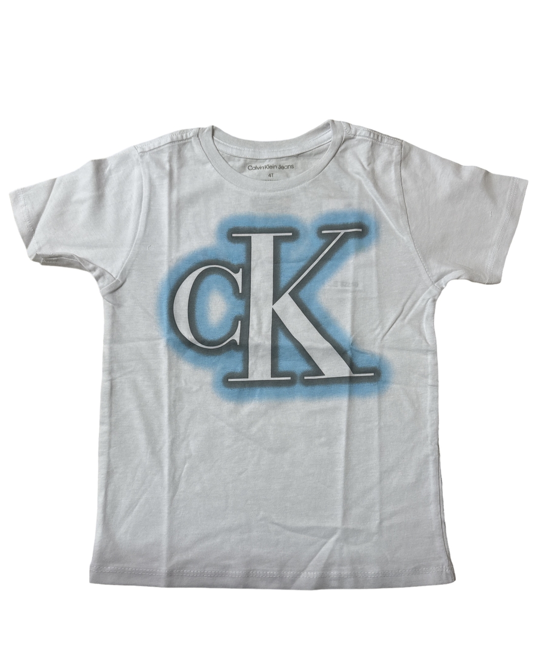 חולצת Calvin Klein לבנה לוגו בתכלת