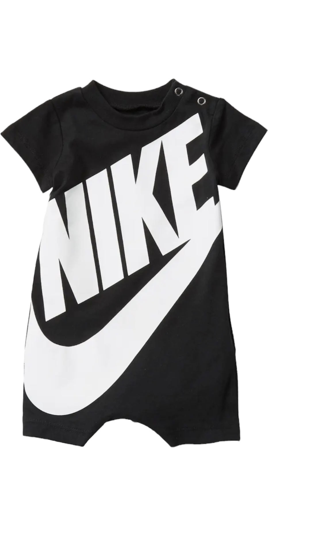 אוברול NIKE שחור שרוול קצר לוגו גדול בלבן