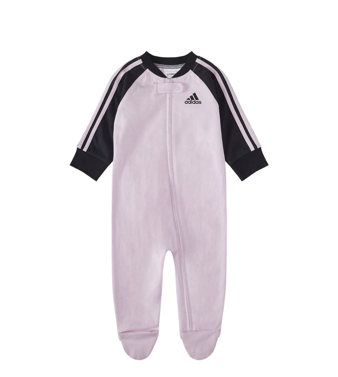 אוברול adidas בייבי ורוד בייבי רוכסן לאורכו פסים בשחור בצדדים