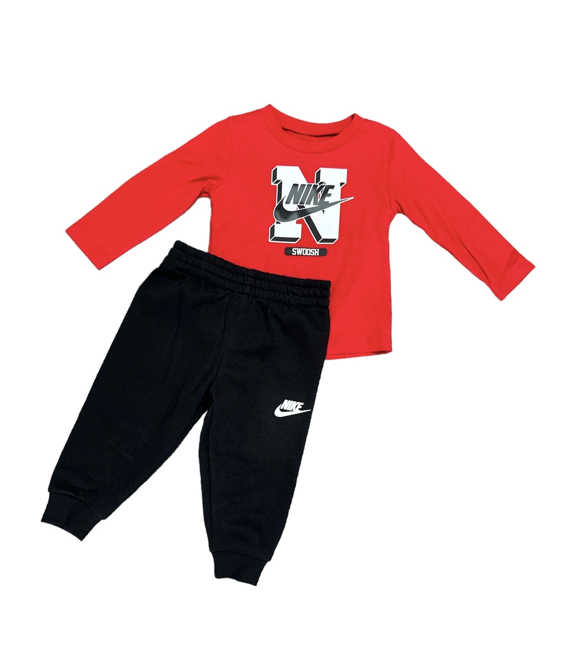 חליפת מכנס Nike בייבי אדום שחור מעבר
