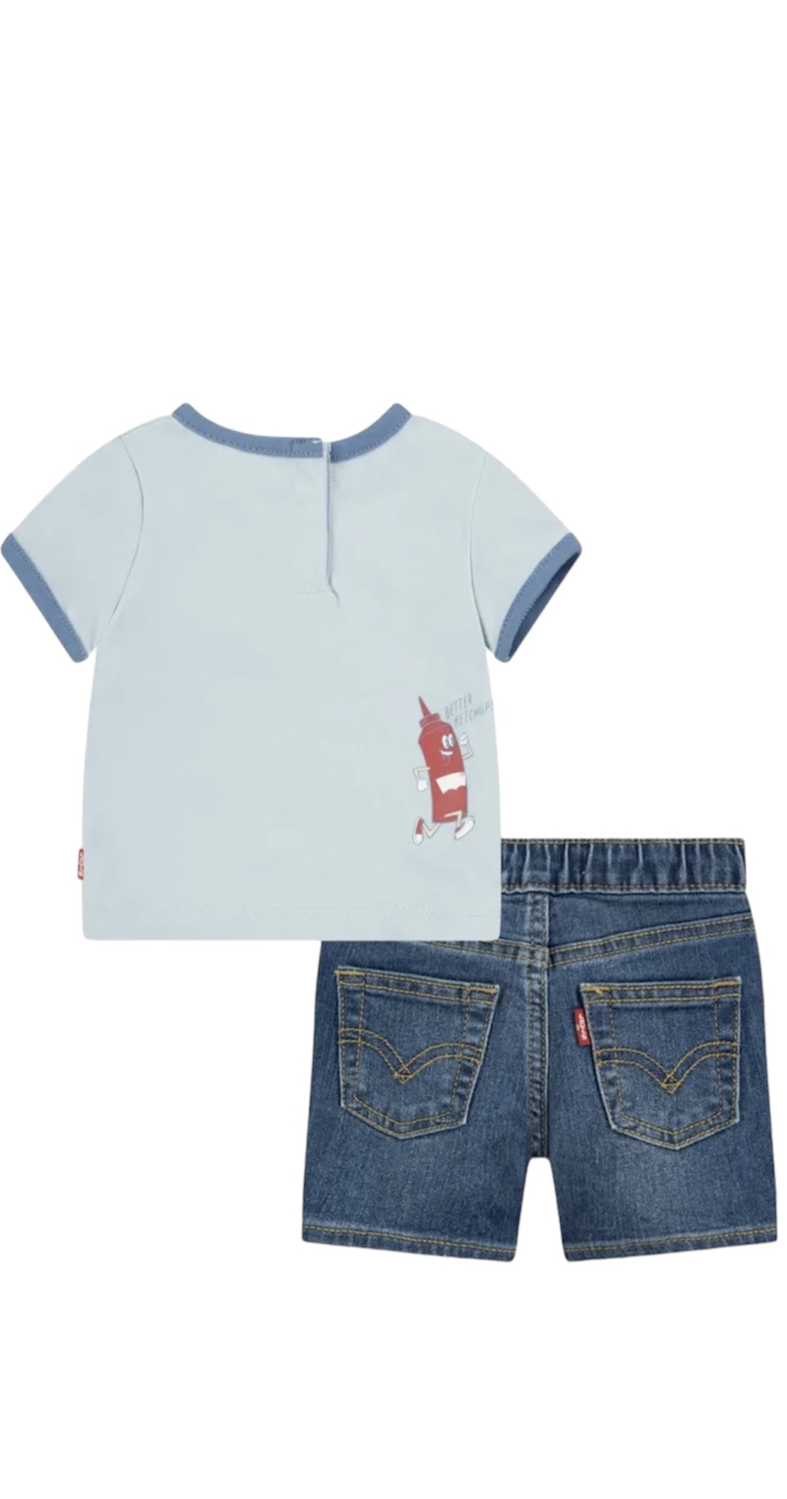 חליפת מכנס Levi’s ג׳ינס עם חולצה תכלת קצר
