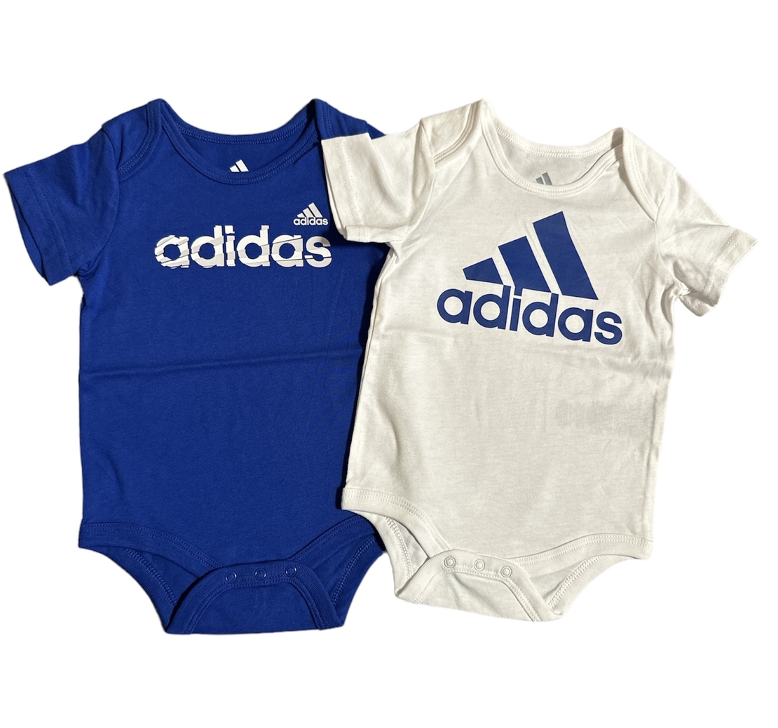 מארז זוג בגדי גוף adidas כחול ים לבן דגם 2