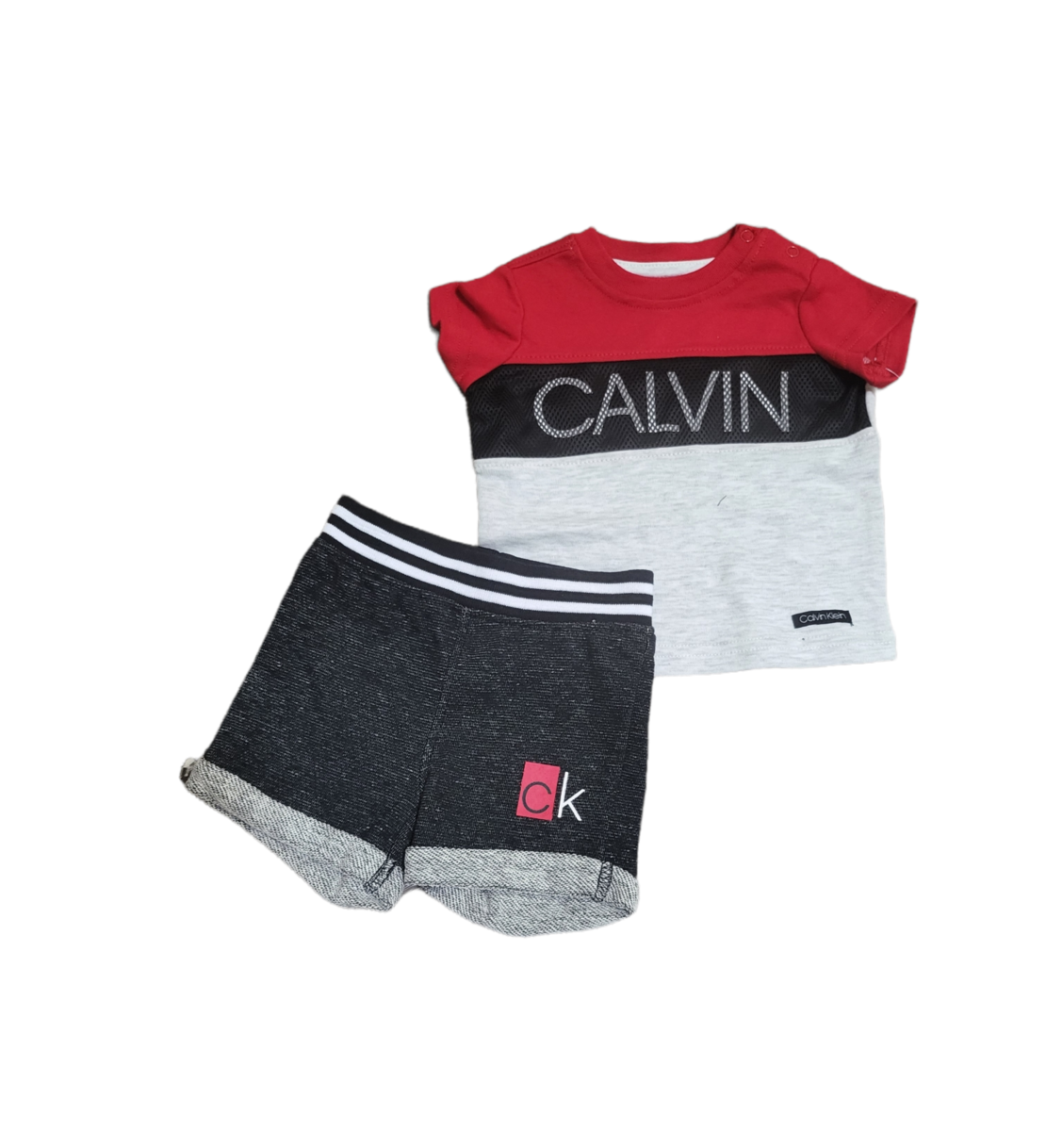 חליפת מכנס Calvin klein בייבי רשת אפור אדום שחור