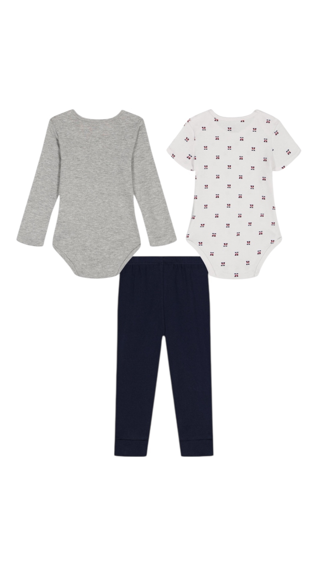 סט 3 חלקים Tommy hilfiger אפור לבן כחול