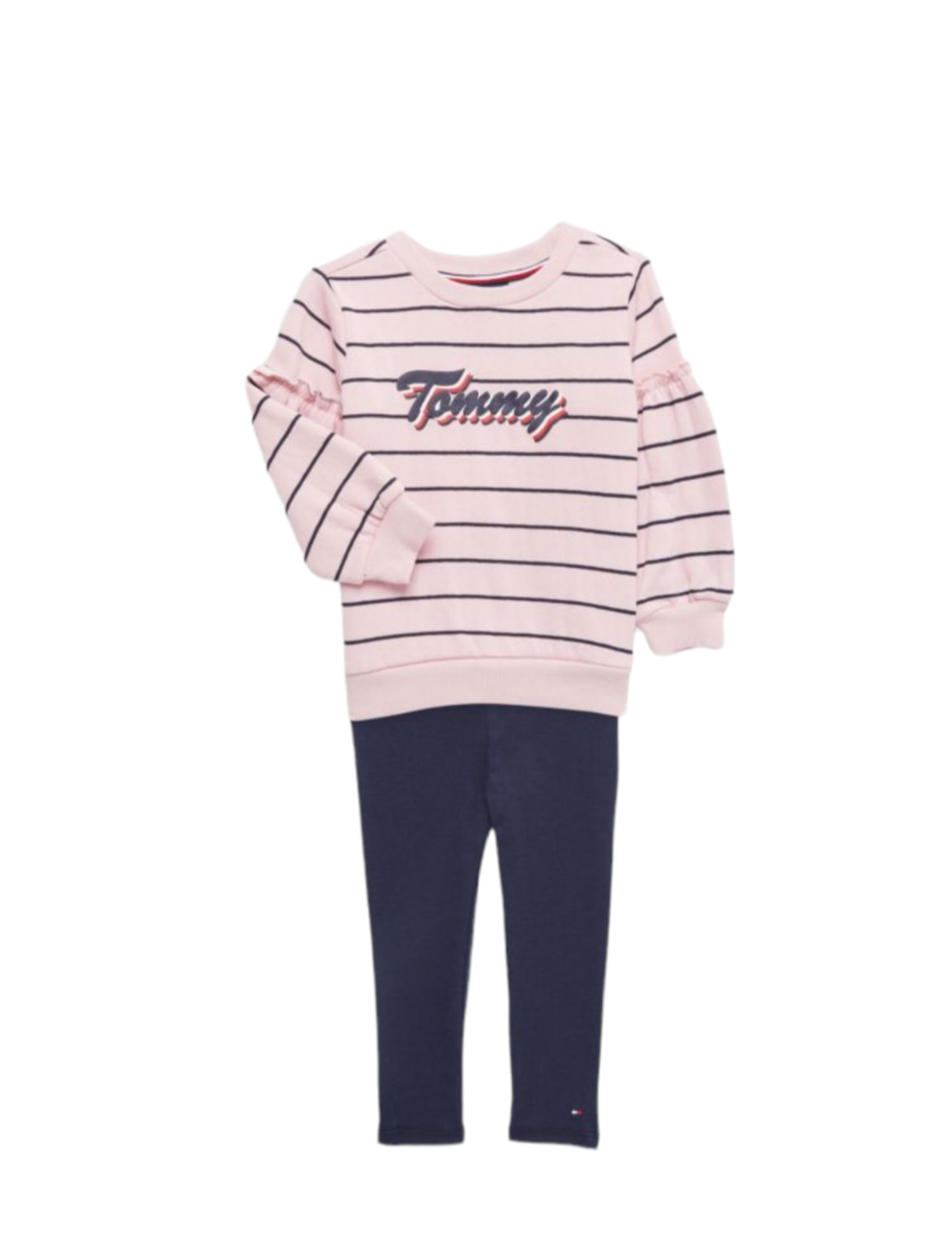 חליפת מכנס Tommy hilfiger ורוד בייבי פסים כחול
