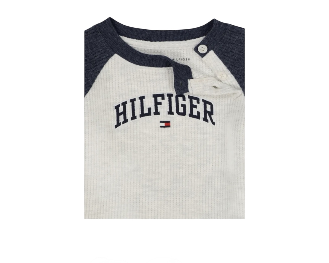 חליפת מכנס TOMMY HILFIGER תרמי כחול כהה לבן