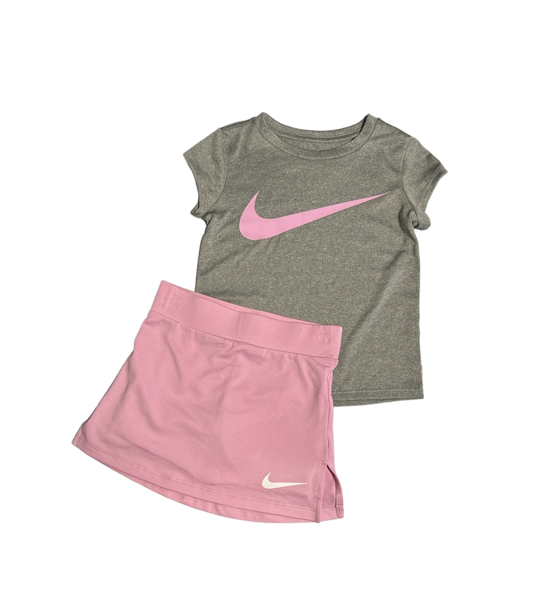 סט חליפת חצאית NIKE דרייפיט אפור ורוד טייץ מחובר