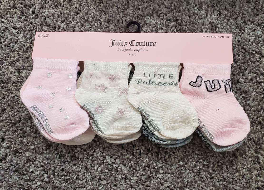 מארז 10 זוגות גרביים JUICY COUTURE מידה 18-24 חודשים