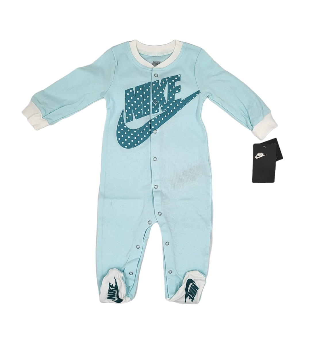 אוברול NIKE טורקיז בייבי לוגו NIKE מנוקד באלכסון