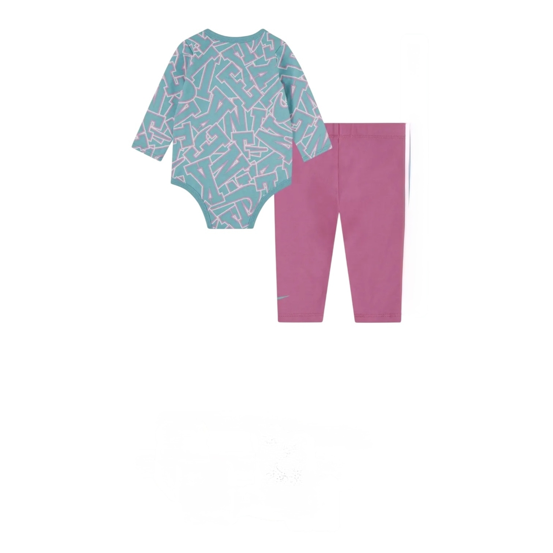 חליפת מכנס NIKE טורקיז ורוד בגד גוף ומכנסיים