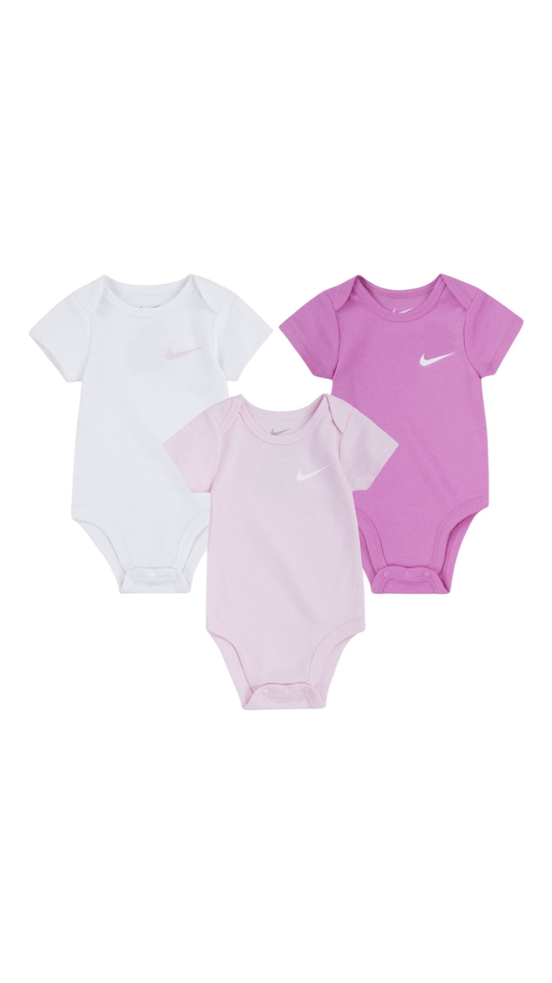 מארז 3 בגדי גוף NIKE שרוול קצר ורוד לבן פוקסיה