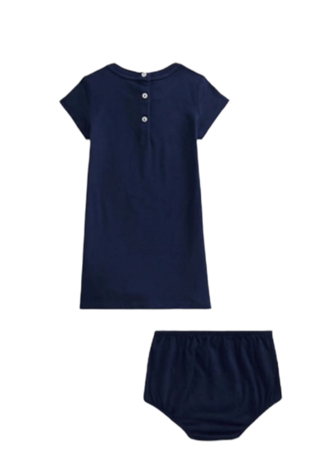 שמלת חולצה ותחתון תואם Ralph lauren בייבי כחול דובי במרכז