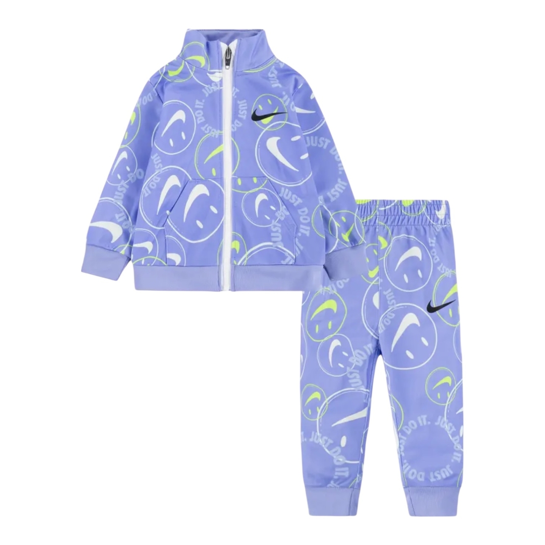 חליפת מכנס NIKE ז'קט סגול סמיילי לוגו לאורכה