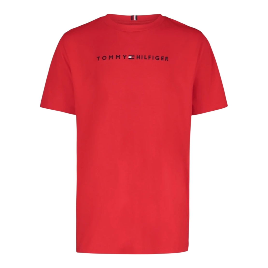 חולצת Tommy Hilfiger קלאסית אדומה כיתוב לוגו בחזה