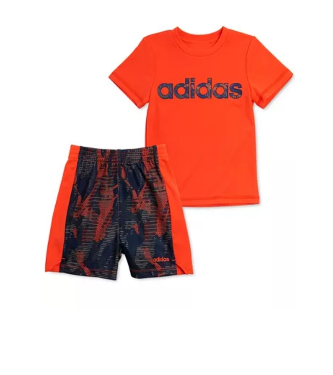 חליפת מכנס ADIDAS בייבי דרייפיט קצרה כתומה מכנס מקושקש