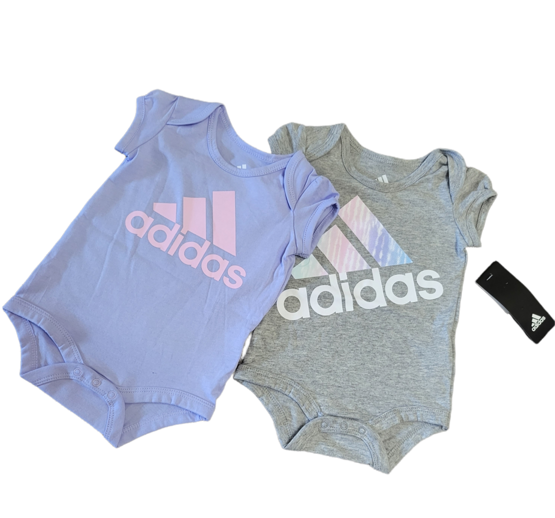 מארז זוג בגדי גוף adidas סגול בהיר אפור