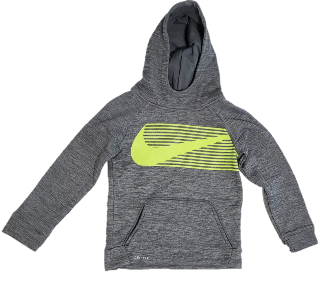 חולצת קפוצ'ון NIKE דרייפיט אפורה קנגורו וי זוהר בחזה