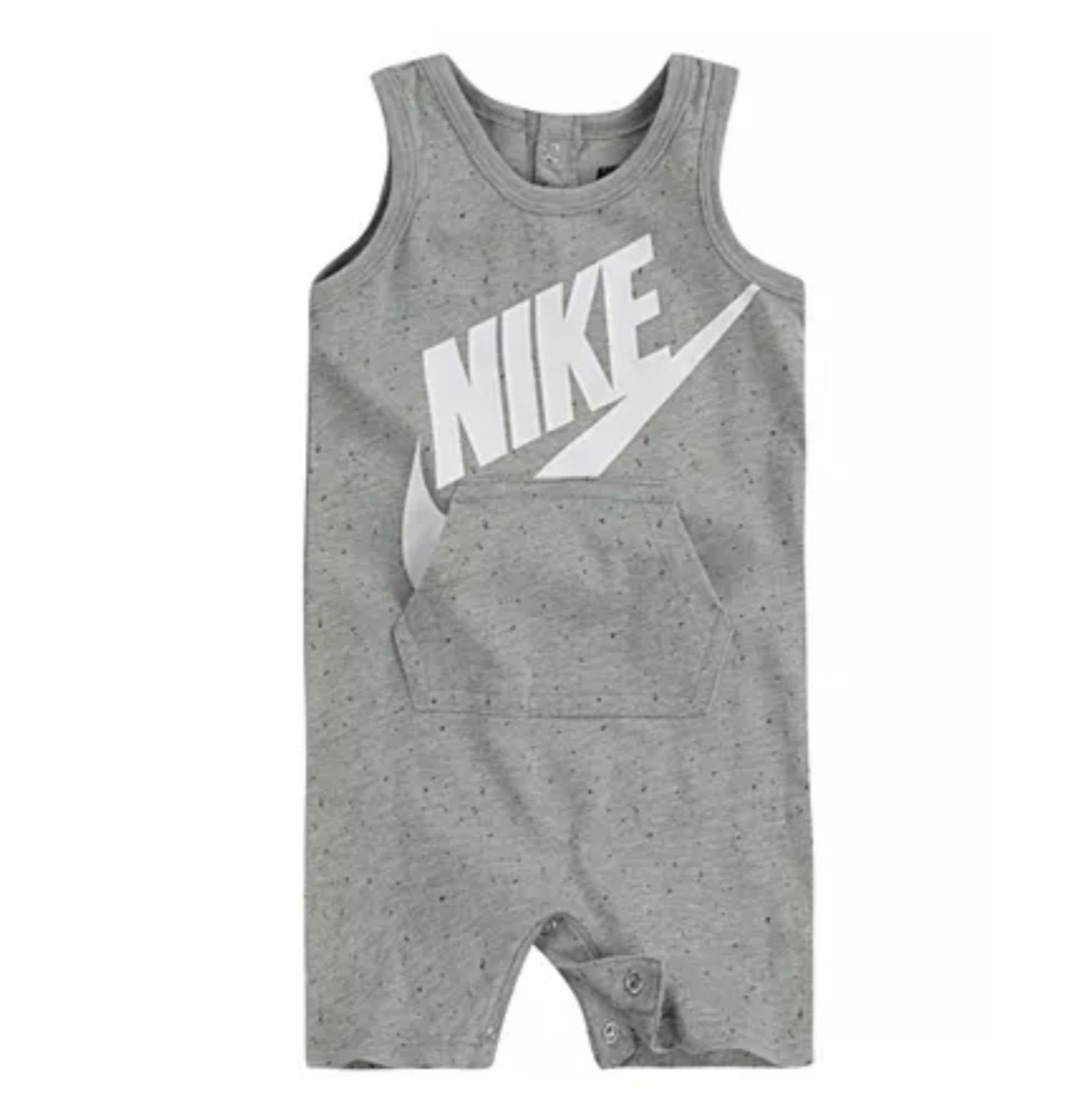 אוברול NIKE גופיה קנגורו אפור כיתוב לבן הדפס מנוקד