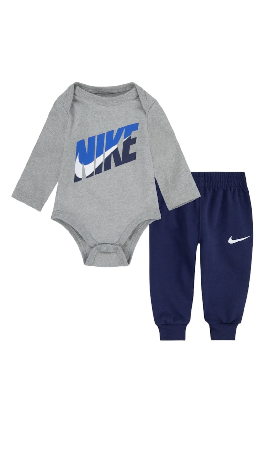חליפת מכנס Nike בייבי אפור בגד גוף כחול
