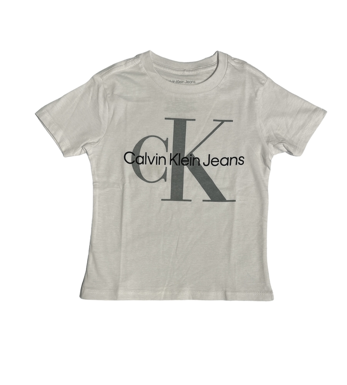 חולצת Calvin Klein לבנה כיתוב באפור