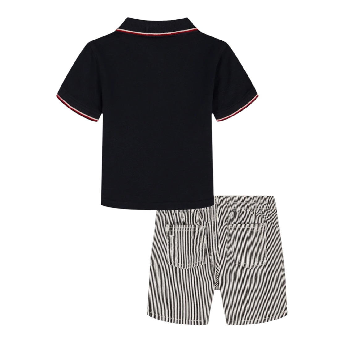 חליפת מכנס TOMMY HILFIGER פולו כחול כהה פסים קצרה