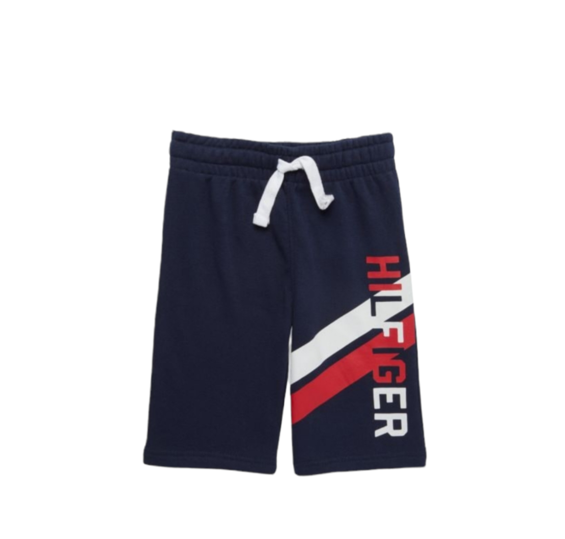 מכנס Tommy hilfiger כחול לוגו פסים כיתוב לאורך