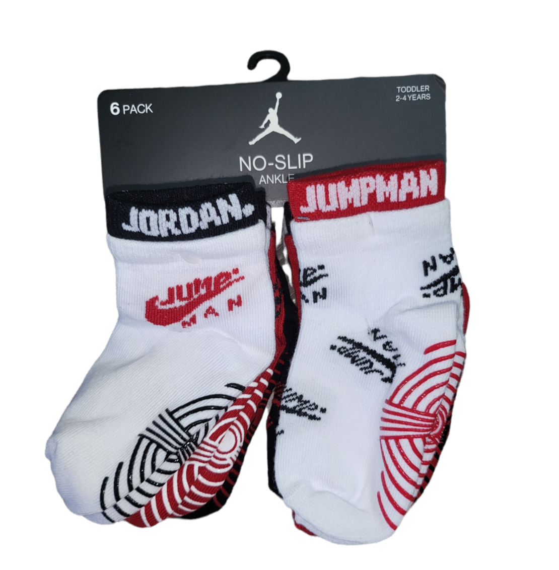 מארז 6 זוגות גרביים jordan מידה 2-4 שנים no slip ankle