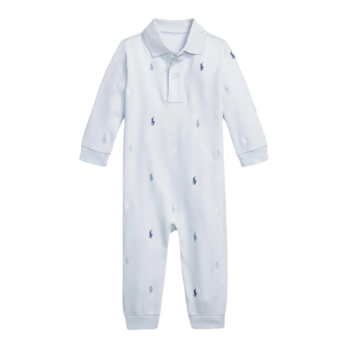 אוברול POLO RALPH LAUREN תכלת בהיר רקמת פוני לאורכו