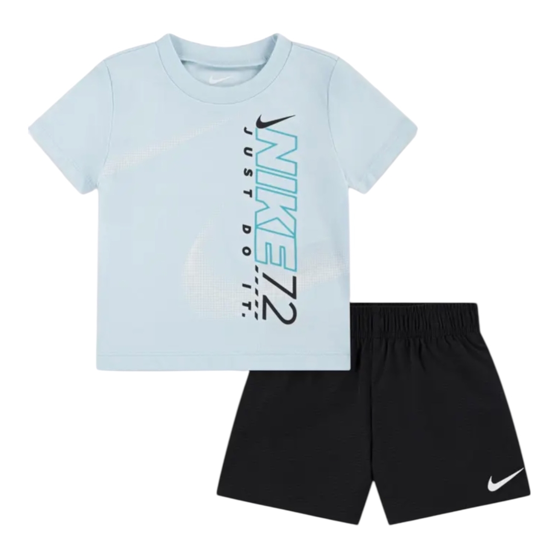 חליפת מכנס NIKE דרייפיט תכלת שחור קצרה