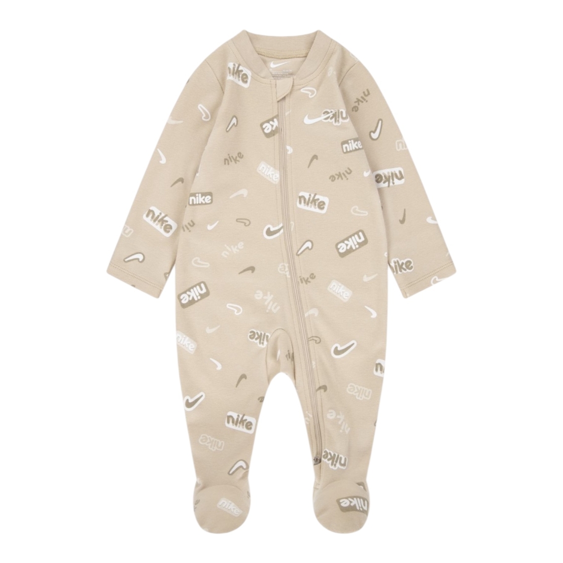 אוברול NIKE בז' הדפסי NIKE בריבוע לאורכו