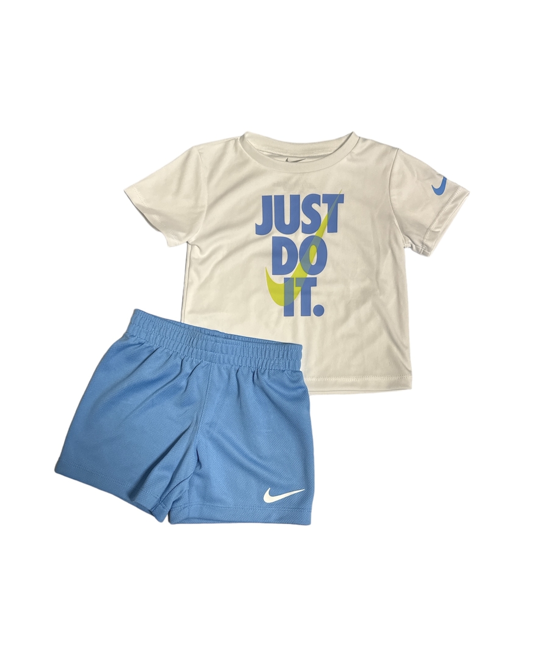 חליפת מכנס nike בייבי לבן תכלת כיתוב just do it דרייפיט