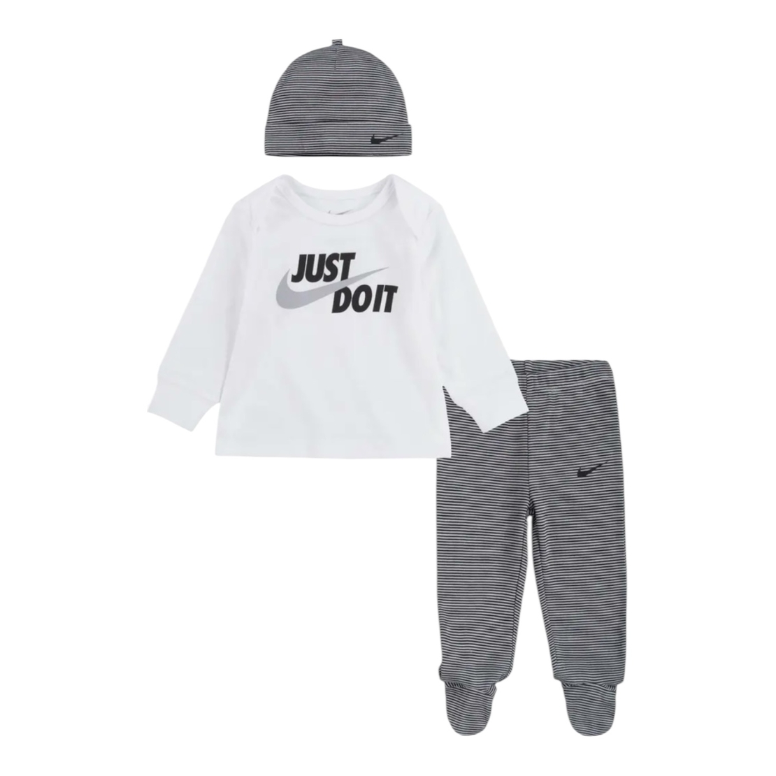 חליפת מכנס NIKE שחור לבן פסים JUST DO IT  וכובע תואם