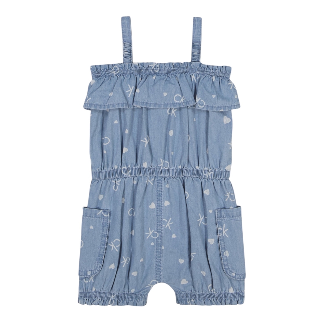 אוברול CALVIN KLEIN דמוי ג'ינס מעוצב עם רצועות גופייה