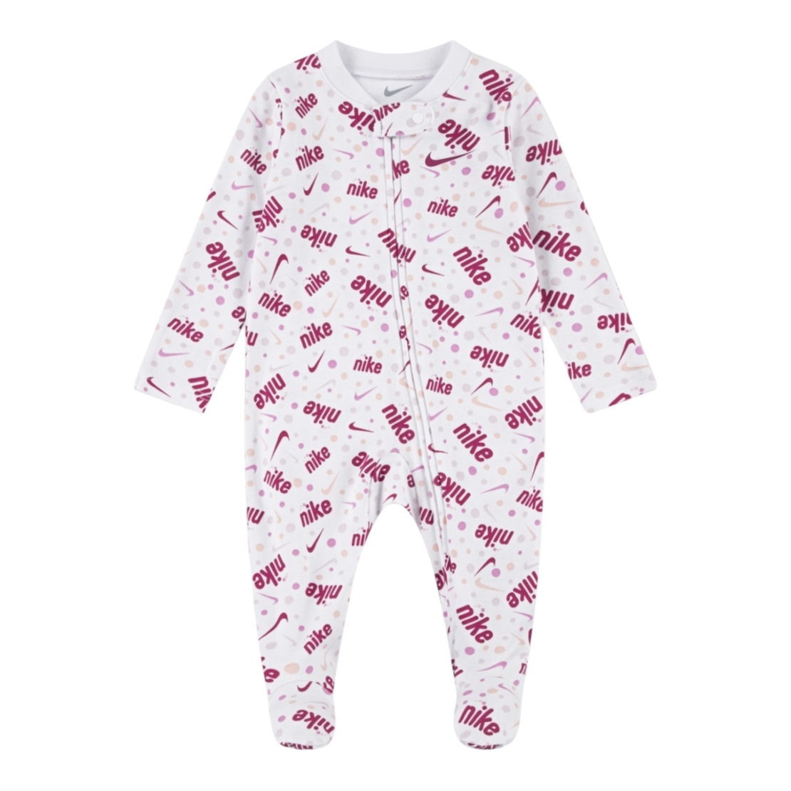 אוברול NIKE לבן כיתובי לוגו בורוד לאורכו NB