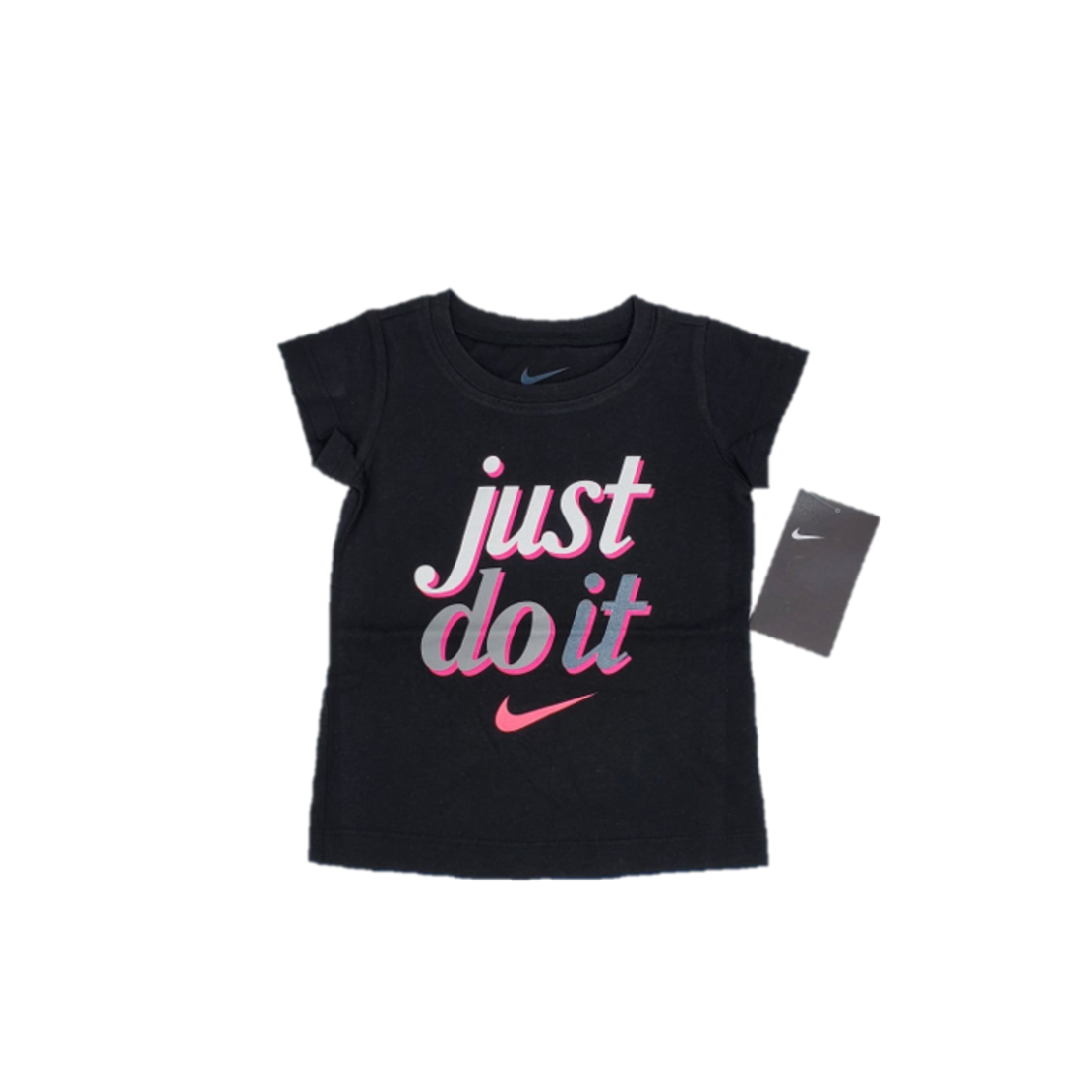 חולצת NIKE שחורה כיתוב בורוד JUST DO IT