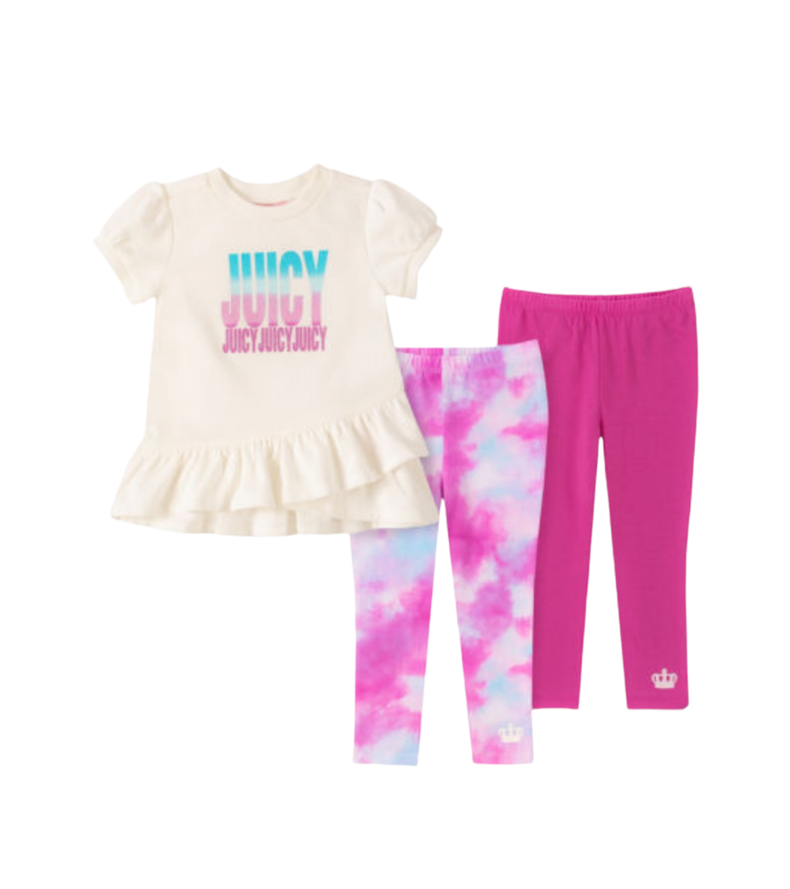 סט 3 חלקים juicy couture ורוד, שמנת, ורוד בייבי עננים