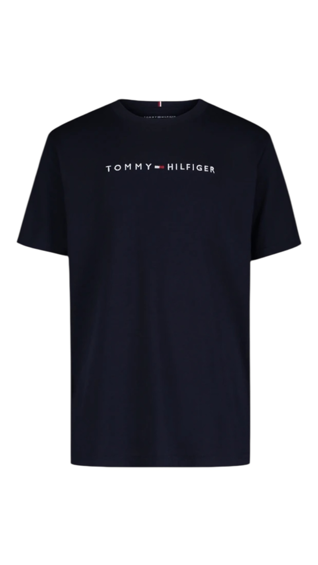 חולצת Tommy Hilfiger קלאסית כחול כהה כיתוב לוגו בחזה