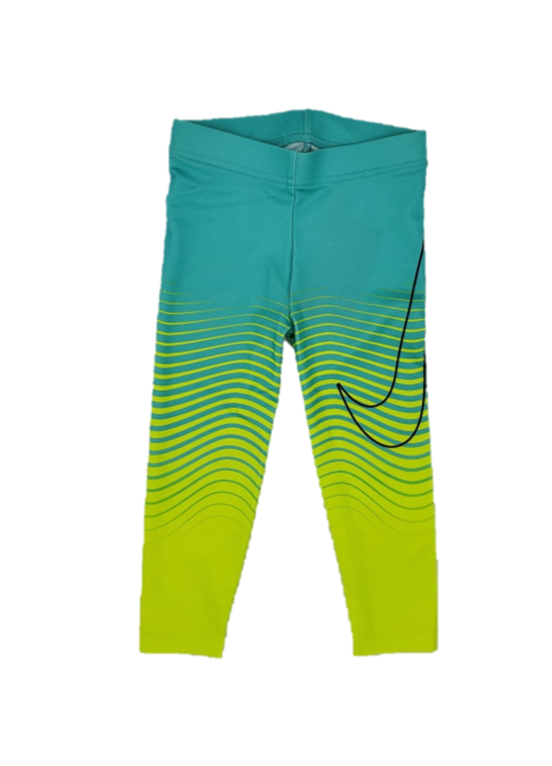טייץ NIKE ארוך ירוק סימון וי פסים זוהרים בתחתית